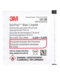 3M™ SoluPrep™ Small Wipe (Clear,  2% w/v CHG/70% v/v IPA)