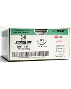 Surgilon Braided Nylon Sutures, Size 6-0