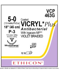 ETHICON Coated VICRYL® Plus Antibacterial Suture 5-0 P-3
