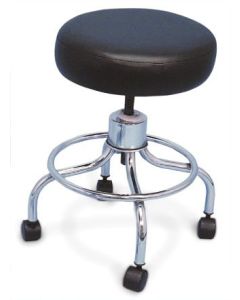 Revolving Stool with Plastic Swivel Casters (Black)