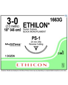 ETHICON ETHILON® Nylon Suture 3-0 PS-1