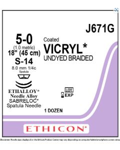 ETHICON Coated VICRYL® 5/0 S-14 Violet Suture