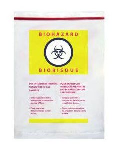 Specimen Bag with Document Pocket and Biohazard Logo 6in x 9in