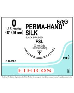 ETHICON PERMAHAND® Silk 0 FSL Black Suture