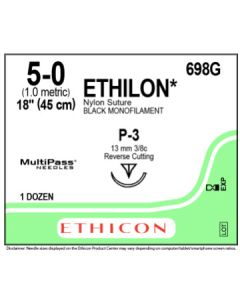 ETHICON Ethilon® Nylon 5/0 P-3 Black Suture