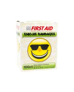 American White Cross Emoji Adhesive Bandages