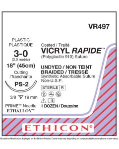 ETHICON Coated VICRYL RAPIDE™ Absorbable Polyglactin Suture 3-0 PS-2