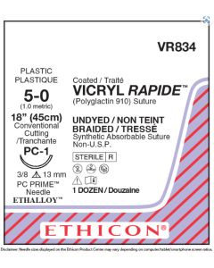 ETHICON Coated VICRYL RAPIDE™ Absorbable Polyglactin Suture 5-0 PC-1
