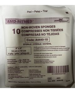 Ritmed® Non Woven Gauze Sponges 4x4 Sterile (10 Sponges per Pouch)
