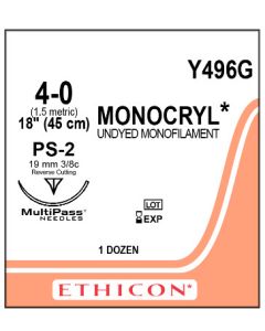ETHICON MONOCRYL® Undyed Monofilament Suture 4-0 PS-2
