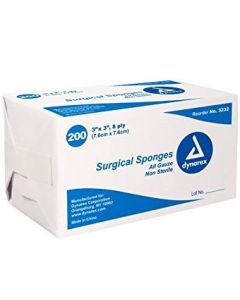 Dynarex Surgical Gauze Sponges 8ply 3x3 Non Sterile
