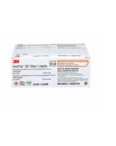 3M™ SoluPrep™ Quarter Dose (QD) Small Wipe (0.5% w/v chlorhexidine gluconate and 70% v/v isopropyl alcohol) Clear