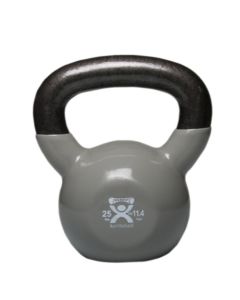 CanDo vinyl-coated kettlebell Silver 25 lb