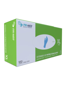 PRIMED® Secure™ Extended Cuff Nitrile Exam Gloves, Extra Large