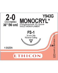 ETHICON MONOCRYL® Absorbable Poliglecaprone Suture 2/0 FS-1