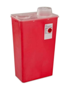 Monoject™ Multi- Purpose Red Sharps Containers with Vertical Drop Lid 4qt