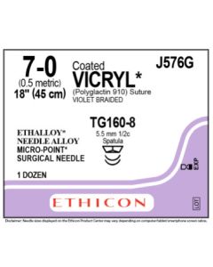 ETHICON Coated VICRYL® Suture 7-0 TG160-8, TG160-8