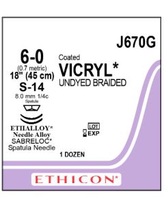ETHICON Coated VICRYL® Suture 6-0 S-14, S-14