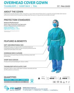 PRIMED® Isolation Gown Teal