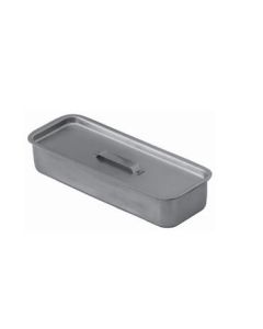 Stainless Steel Catheter Instrument Tray With Recessed Cover (8 3/4 in x 3 1/4 in x 1 5/8 in)
