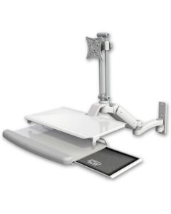 Ultra 180 Arm with EV710 Monitor Mount Wall Mount, Work Surface Tray and Slide-out Keyboard Tray