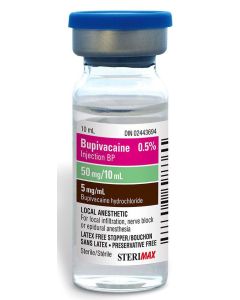 SteriMax Bupivacaine Injection BP 0.5% (5 mg / mL) 10mL