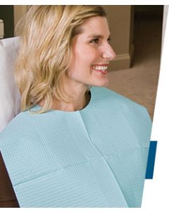 TIDI® Dental Bibs/Towel Teal 13in x 18in, 3-Ply