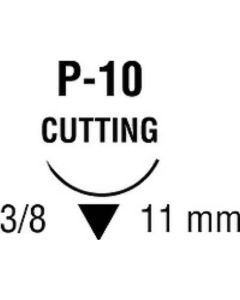 Monosof™ Dermalon™ Non-absorbable Uncoated Suture with Needle, 6/0, P-10