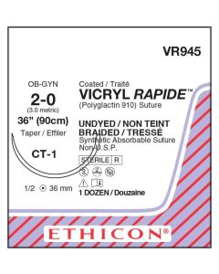 ETHICON Coated VICRYL RAPIDE™ Absorbable Polyglactin Suture 2-0 CT-1