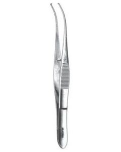 MAGNA® Iris Tissue Forceps Half Curved 1x2 Teeth 4 in