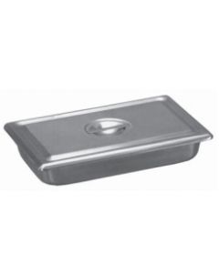 Stainless Steel Catheter Instrument Tray With Flat Cover (12 1/4 in x 8 in x 2 in)