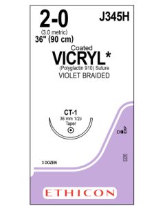 ETHICON Coated VICRYL® Suture 2-0 CT-1, Violet, 36 in