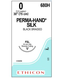 ETHICON PERMAHAND® Silk 0 FSL Black Suture 36/bx