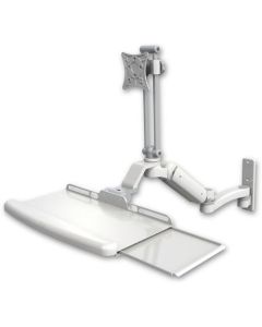 Ultra 180 Arm with EV710 Monitor Mount Wall Mount, Bent Keyboard Tray