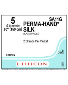 ETHICON PERMAHAND® Silk SUTUPAK® Pre-Cut Sterile Suture 5 (No Needle)