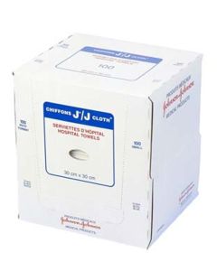 J-Cloth® Hospital Towels, Small 12x12 (White)