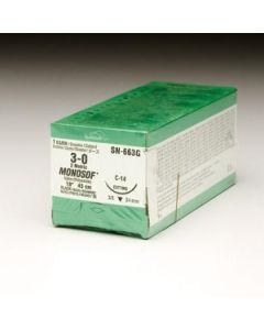 Monosof™ Dermalon™ Non-absorbable Uncoated Suture with Needle, 3/0, C-14