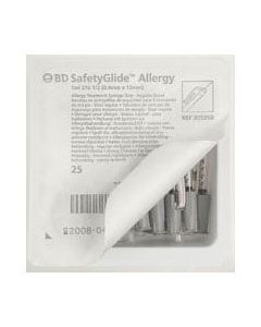1mL BD SafetyGlide™ Allergy Tray with 27G x 1/2 in permanently attached needle (regular bevel)