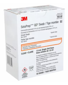 3M™ Soluprep™ Quarter Dose (QD) Small Swab (0.5% w/v chlorhexidine gluconate and 70% v/v ethyl alcohol) Clear