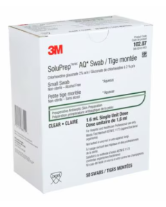 3M™ SoluPrep™ (AQ) Small Swab (2% w/v chlorhexidine gluconate swab) Clear
