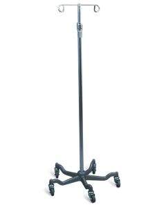 Medpro® IV Pole 2-Hook 5-Leg with Weighted Base
