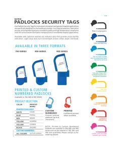 Yellow Padlock Security Tags