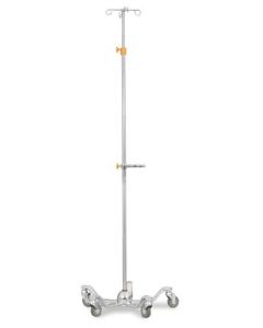 Medpro® IV Pole 4-Hook 5-Leg Stainless Steel