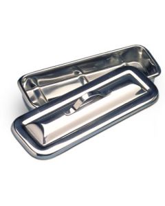 Stainless Steel Catheter Instrument Tray with Cover (9 in x 5 in x 2 in)