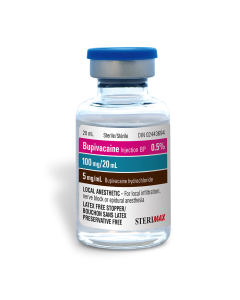 SteriMax Bupivacaine Injection BP 0.5% (5 mg / mL) 20mL
