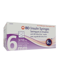 BD Ultra-Fine™ Insulin Syringe 3/10 mL 6mm x 31G U-100