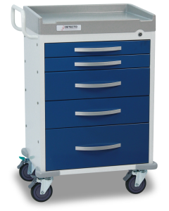 Blue Rescue Medical Cart, 5 Drawers
