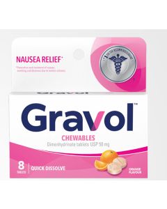 Gravol Quick Dissolve Chewable Orange Flavour