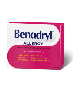 BENADRYL® Allergy Tablets 25mg 12/BX