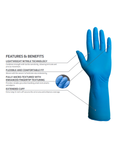 PRIMED® Extended Cuff Nitrile Exam Gloves, Large